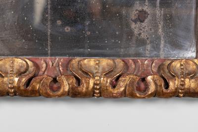 Deeply Carved Mirror Frame with Original Mercury Plate Spain Circa 1900