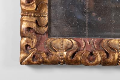 Deeply Carved Mirror Frame with Original Mercury Plate Spain Circa 1900