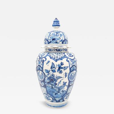 Delft Blue and White Covered Jar Holland circa 1700