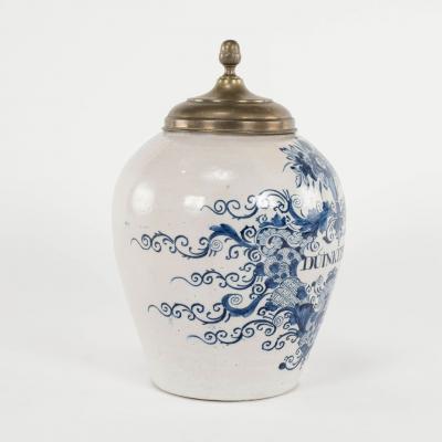 Delft Blue and White Dunkerer Tobacco Jar