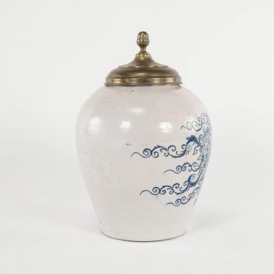 Delft Blue and White Dunkerer Tobacco Jar