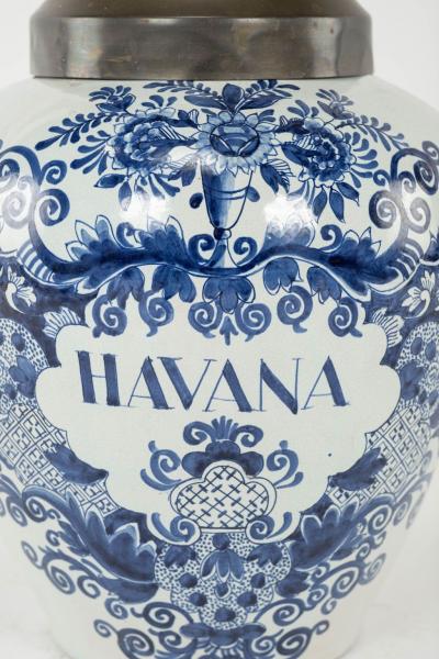 Delft Blue and White Havana Tobacco Jar