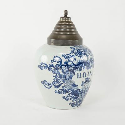 Delft Blue and White Havana Tobacco Jar
