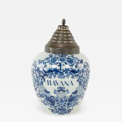 Delft Blue and White Havana Tobacco Jar