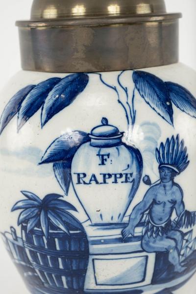 Delft Blue and White Rappe Tobacco Jar