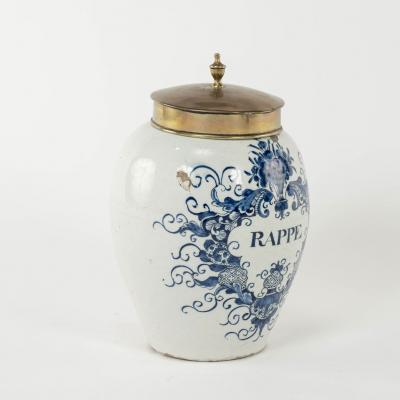 Delft Blue and White Rappe Tobacco Jar