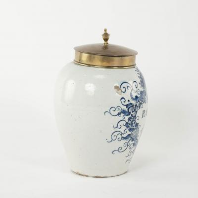 Delft Blue and White Rappe Tobacco Jar