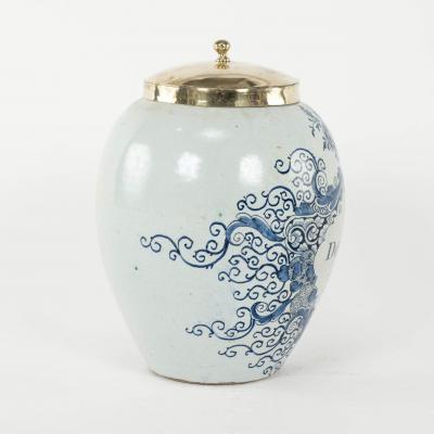 Delft Blue and White St Domingo Tobacco Jar