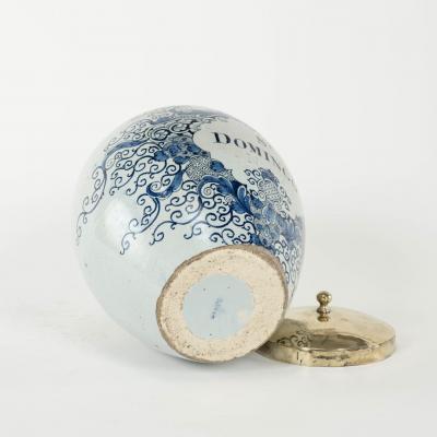 Delft Blue and White St Domingo Tobacco Jar