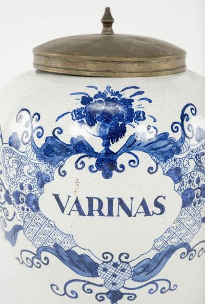 Delft Blue and White Varinas Tobacco Jar
