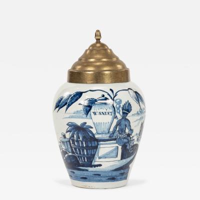 Delft Blue and White W Snuif Tobacco Jar