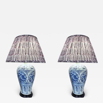 Delft Pair of Lamps