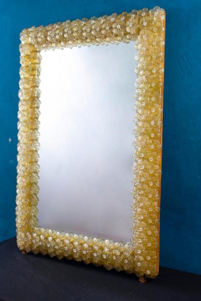 Delicious Gold Flower Murano Glass Mirror 1970