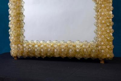 Delicious Gold Flower Murano Glass Mirror 1970