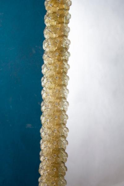 Delicious Gold Flower Murano Glass Mirror 1970