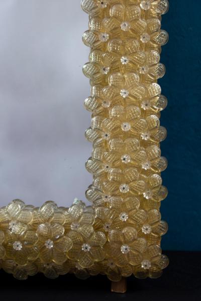 Delicious Gold Flower Murano Glass Mirror 1970