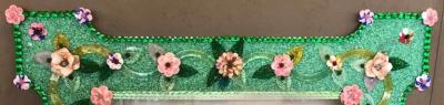 Delicious Venetian Murano Glass Mirror with Multicolor Flowers