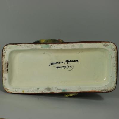 Delphin Massier Delphin Massier Majolica Parrot Figural Vase