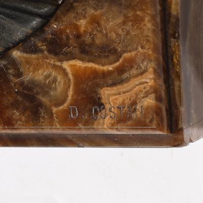 Demetre Haralamb Chiparus Art Deco Elegante Aux Biches on Alabaster Base signed D Constan by Chiparus