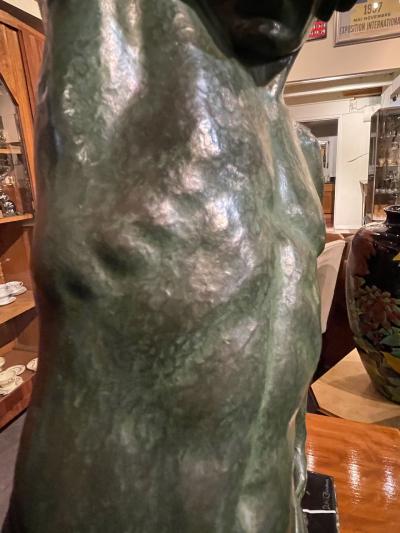 Demetre Haralamb Chiparus Chiparus The Hunter Large Art Deco Sculpture with Panther 1930