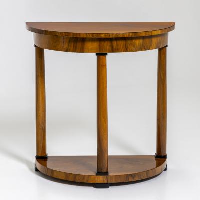 Demi Lune Console Table in Walnut Germany 19th Century