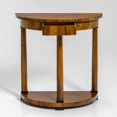 Demi Lune Console Table in Walnut Germany 19th Century