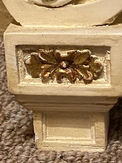 Demilune Console Hollywood Regency Style Marble Top with Beveled Mirror Back