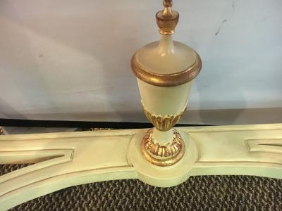 Demilune Console Or Serving Table French Maison Jansen Ribbon Form Marble top