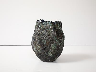 Dena Zemsky XL Vase with Blue Interior by Dena Zemsky