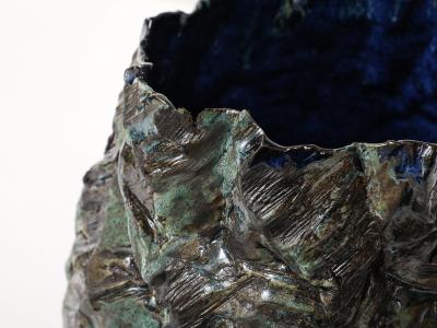 Dena Zemsky XL Vase with Blue Interior by Dena Zemsky