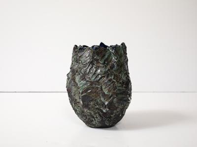 Dena Zemsky XL Vase with Blue Interior by Dena Zemsky