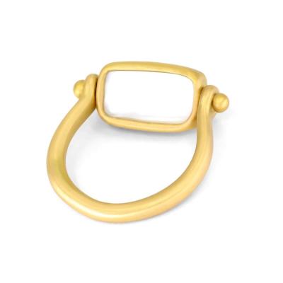 Denise Betesh Cats Eye Platinum Moonstone Yellow Gold Swivel Ring Denise Betesh 2023