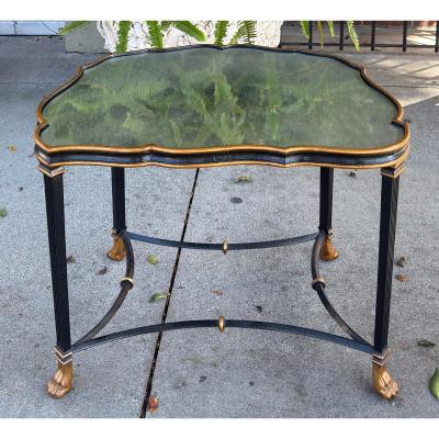 Dennis Leen 1 of 2 Dennis Leen Regency Style Bland Gold Mirror Top Side Table