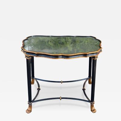 Dennis Leen 1 of 2 Dennis Leen Regency Style Bland Gold Mirror Top Side Table