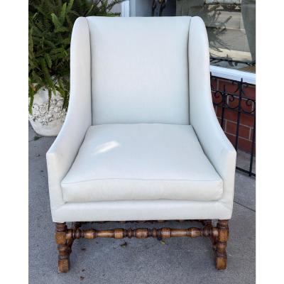 Dennis Leen 18th C Style Dennis Leen Wingback Arm Chair W Nancy Corzine Upholstery