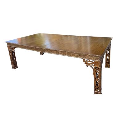Dennis Leen Dennis Leen Chinese Chippendale Style Giltwood Walnut Dining Table
