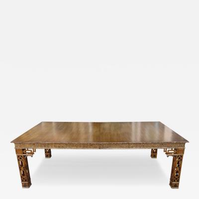 Dennis Leen Dennis Leen Chinese Chippendale Style Giltwood Walnut Dining Table