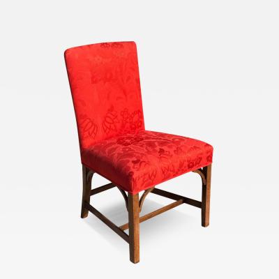 Dennis Leen Dennis Leen Chippendale Ascot Dining Chair W Orange Red Damask