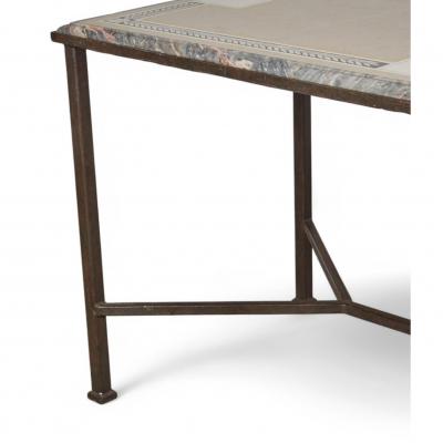 Dennis Leen Dennis Leen Formations Italian Wrought Iron Scagliola Marble Table