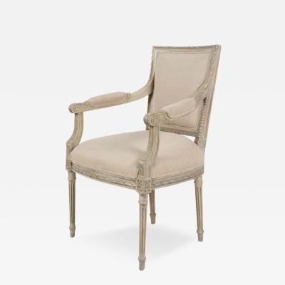 Dennis Leen Dennis Leen Louis XVI Style Paint Decorated Fauteuil Arm Chair