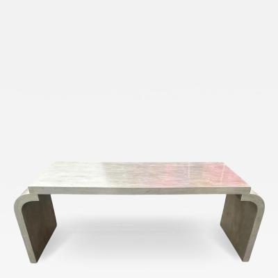 Dennis Leen Dennis Leen Modern Designer Silver Giltwood Waterfall Cocktail Table