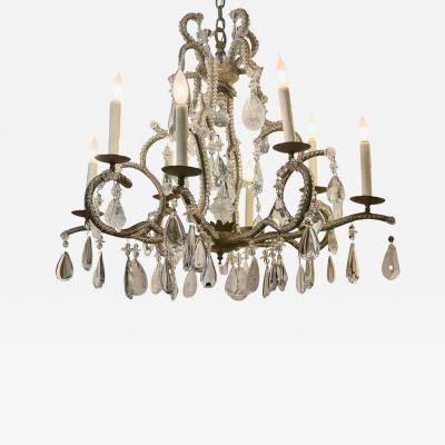 Dennis Leen Dennis Leen Rock Crystal Beaded Wrought Iron Chateau Chandelier