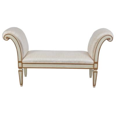 Dennis Leen Dennis Leen for Formations Gustavian Style Scroll Arm Painted Bench