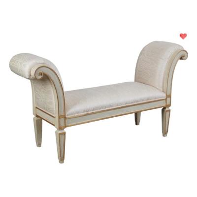 Dennis Leen Dennis Leen for Formations Gustavian Style Scroll Arm Painted Bench