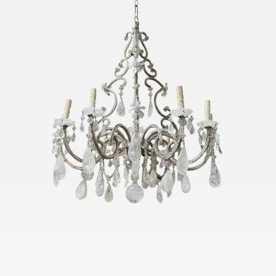 Dennis Leen Dennis Leen for Formations Rock Crystal Silver Gilt Iron Beaded Chandelier