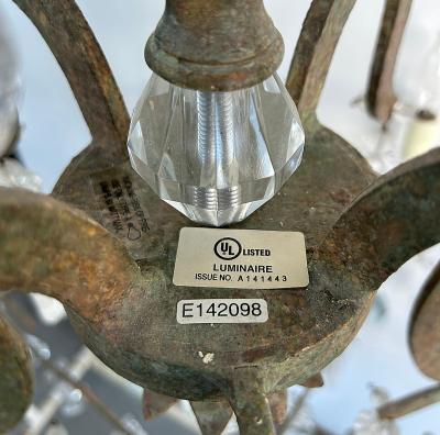 Dennis Leen Dennis and Leen Small Chateau Iron Chandelier Rock Crystal