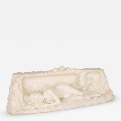 Denys Pierre Puech La Seine antique French marble figural sculpture by Denys Pierre Puech