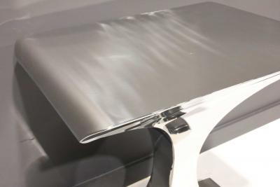 Derya Akdurak Megaron Side or Console Table in Lustrous Chrome Finish