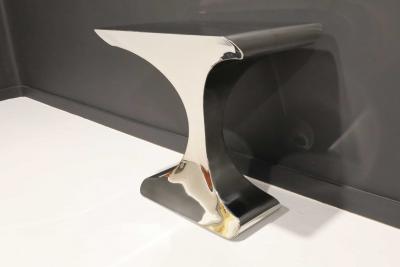 Derya Akdurak Megaron Side or Console Table in Lustrous Chrome Finish