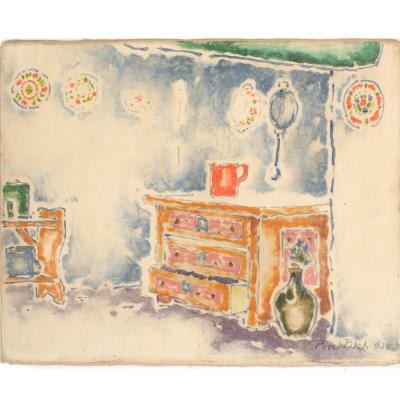 Deszo Pecsi Pilch Deszo Pecsi Pilch Hungarian b 1888 d 1949 Red Pitcher painting